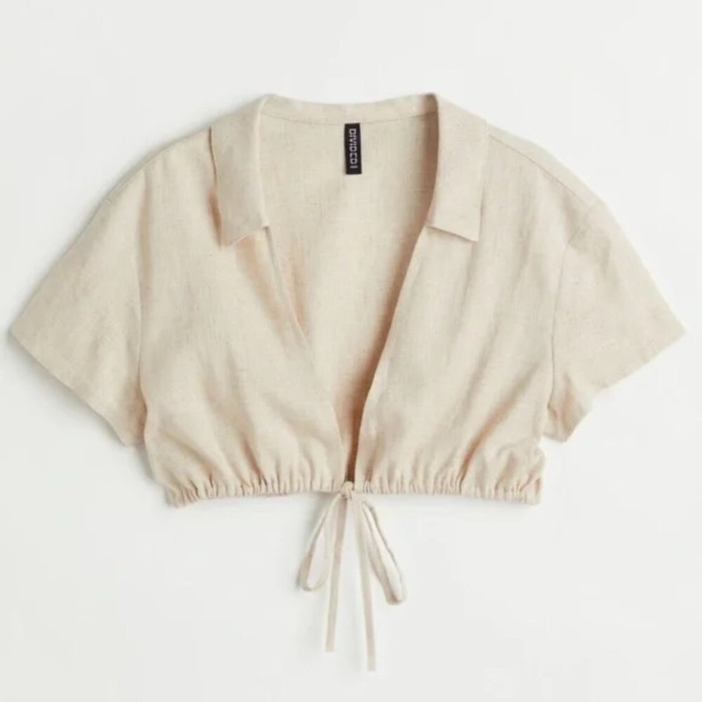 H&M Divided Cropped Drawstring Top and Matching Short